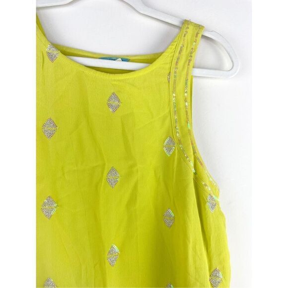 Anthropologie LEIFNOTES Flapper Ponderosa Dress Sequins Yellow Tank Sleeveless 4 - Picture 3 of 14